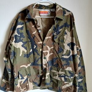 Winchester Camo Hunting Jacket Mens Large Camouflage Canvas Shooting